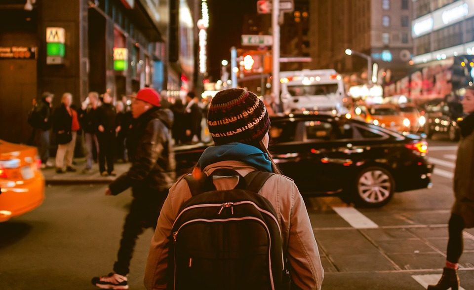 person going to cross the road