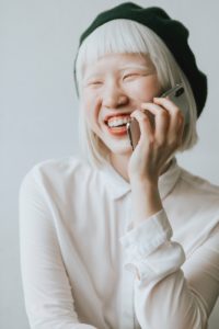 a woman talking on the phone